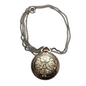 Lucerne Vintage Swiss Made Pendant Pocket Watch With 12" Chain Pre-owned